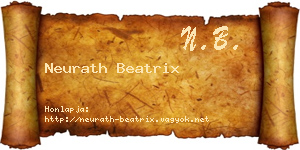 Neurath Beatrix névjegykártya